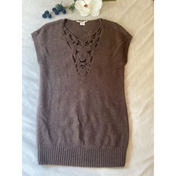 Rare Mint Women Wool Cashmere Knit Sweater Top Details & Ribbed Hem Y2K - Picture 2 of 13